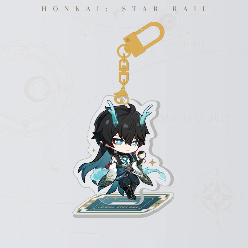 Dan Heng • Imbibitor Lunae Express Travel Notes Chibi Acrylic Charm and Stand Set