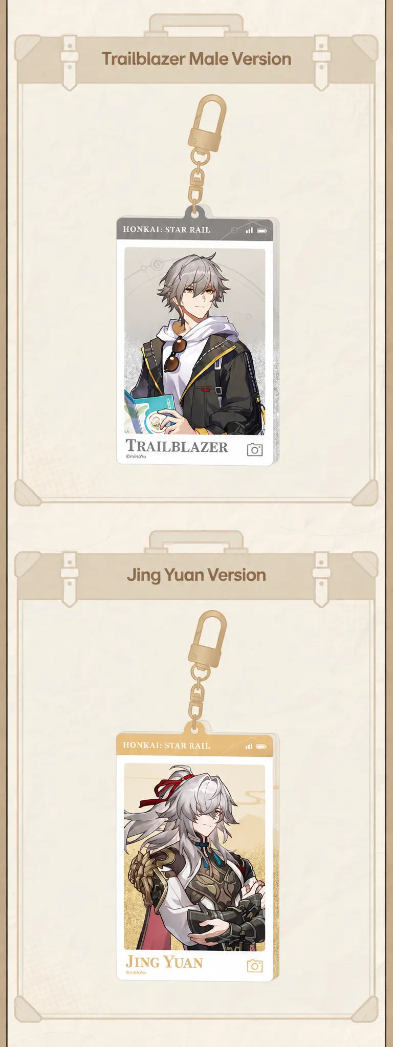Trailblazer Male and Jing Yuan Flowing Sand Acrylic Charm details