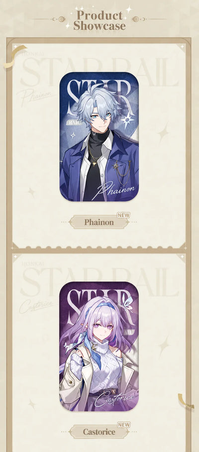 Phainon and Castorice Express Travel Notes Tinplate Badges