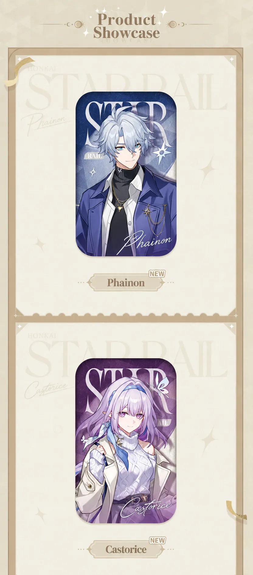 Phainon and Castorice Express Travel Notes Tinplate Badges