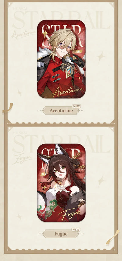 Aventurine and Fugue Express Travel Notes Tinplate Badges
