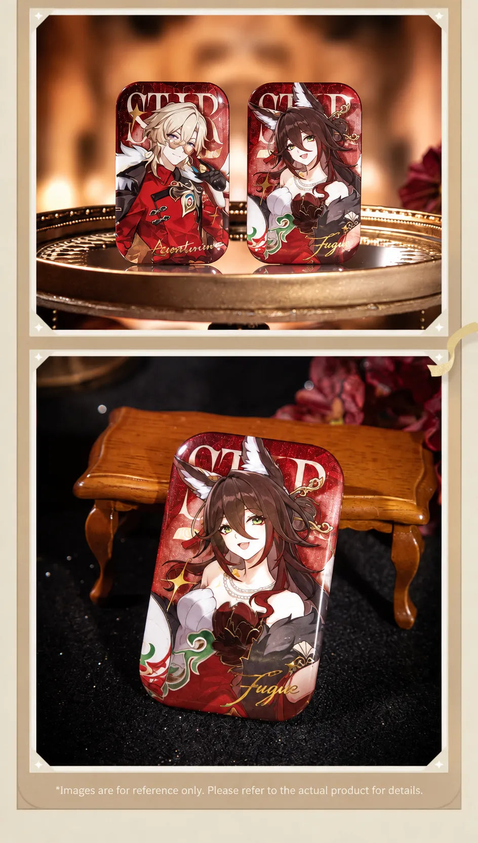 Aventurine and Fugue Tinplate Badges product display