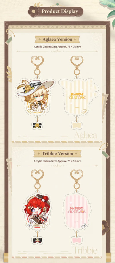 Express Travel Notes Tribbie and Aglaea Chibi Acrylic Charm display