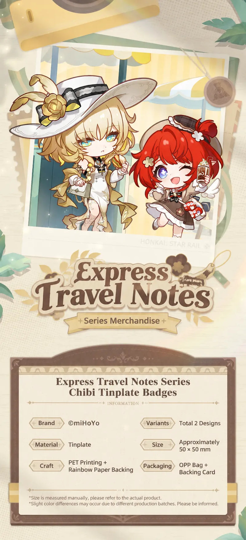 Express Travel Notes Tribbie and Aglaea Chibi Badge product details