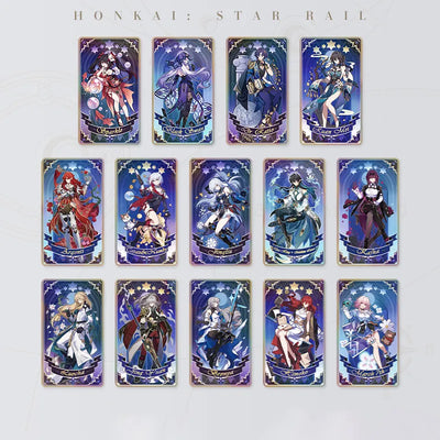 Honkai Star Rail Fable of the Stars Series holographic ticket collection featuring 14 character designs