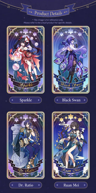 Holographic ticket designs featuring Sparkle Black Swan Dr. Ratio and Ruan Mei