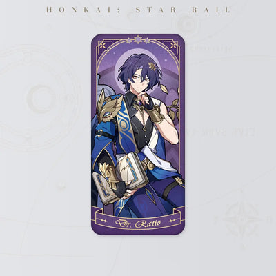 Honkai Star Rail Dr. Ratio Fable of the Stars Series tinplate badge featuring blue and gold character artwork