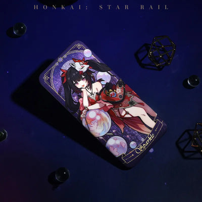 Honkai Star Rail collectible tinplate badges with decorative gold foil details