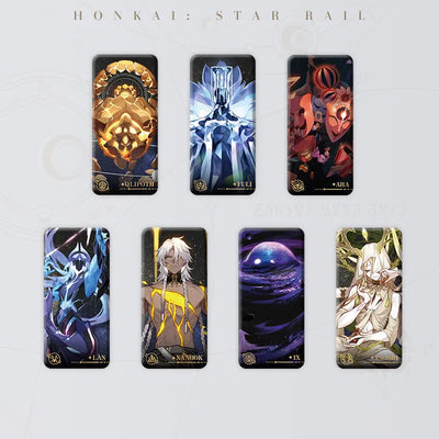 Honkai: Star Rail Fables About the Stars Series Badges featuring seven Aeons