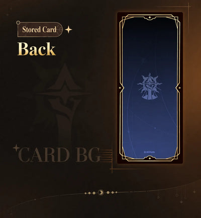 Fables About the Stars collectible card back with celestial emblem