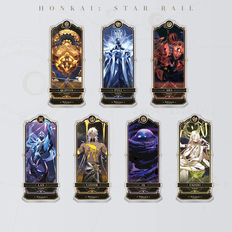 Honkai: Star Rail Fables About the Stars Series Flowing Sand Acrylic Standees featuring seven Aeons