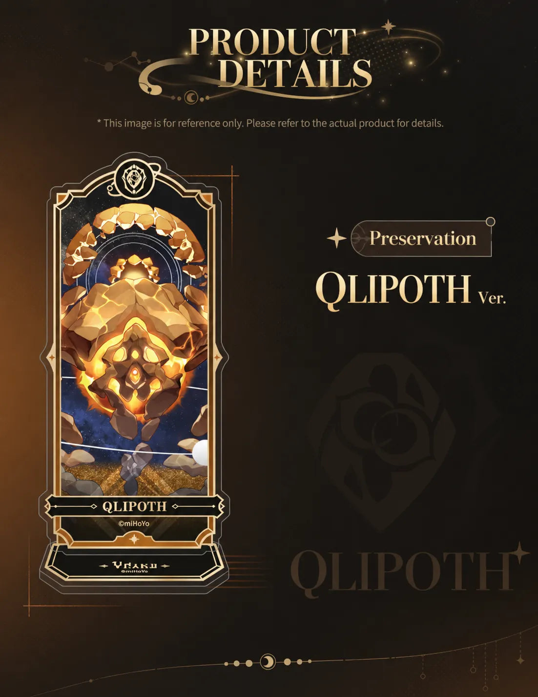 Qlipoth Preservation acrylic standee design