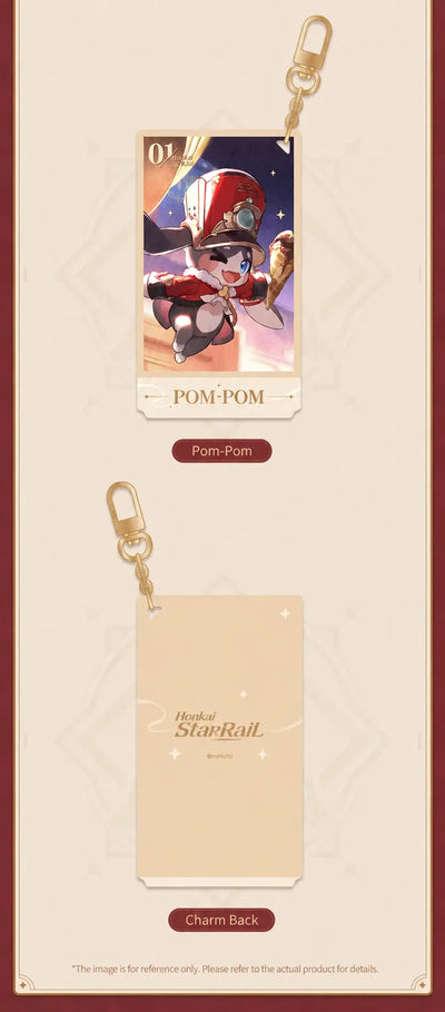 Festive Gifts Series Pom-Pom Acrylic Charm with front and back design