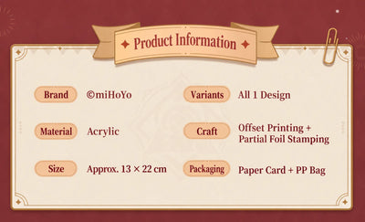 Honkai: Star Rail Astral Express Acrylic Decorative Art product specifications and materials