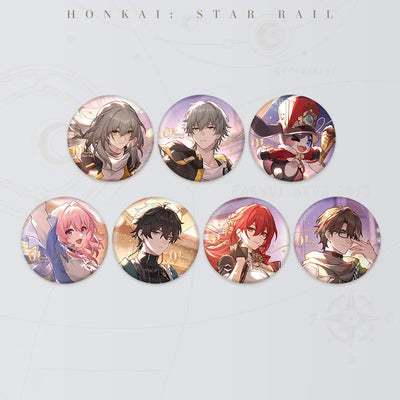 Honkai: Star Rail Festive Gifts Series Badges featuring seven character designs