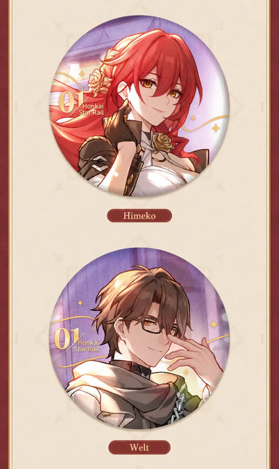 Festive Gifts Series Badges featuring Himeko and Welt