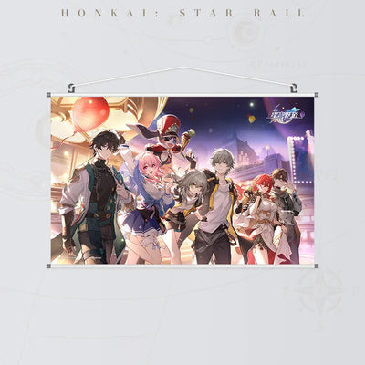Honkai: Star Rail Festive Gifts Series Wall Scroll featuring the Astral Express crew