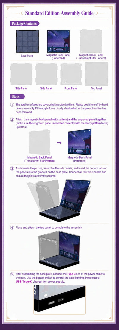 Fu Xuan display case installation and connection details