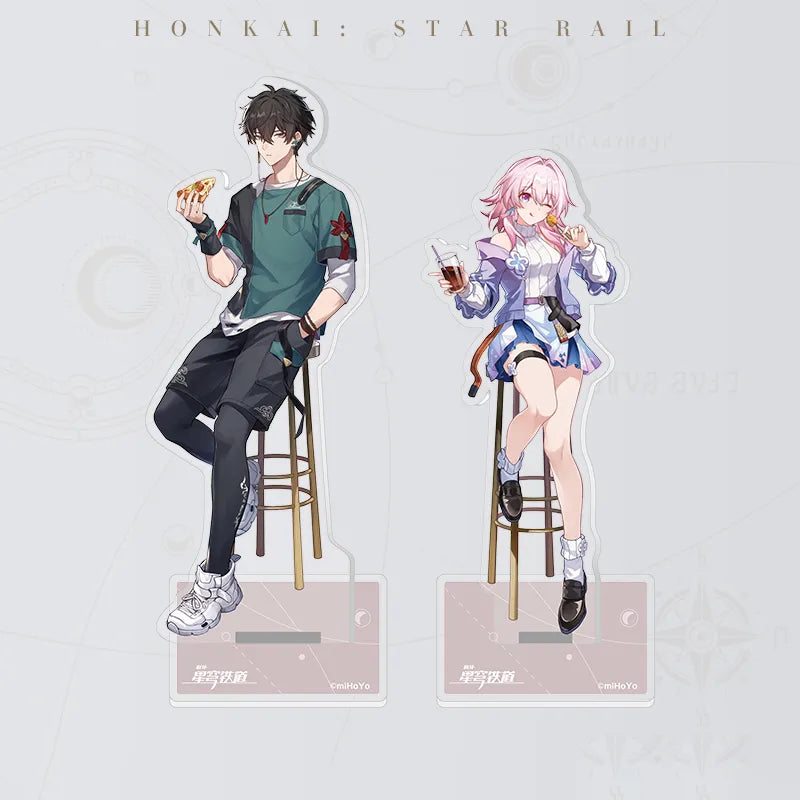 Gourmet Sailing Series Acrylic Standees featuring Dan Heng B Ver. and March 7th B Ver. on a white background