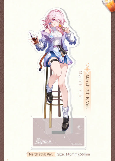 Gourmet Sailing Series March 7th B Ver. Acrylic Standee with casual outfit, stool and dimensions