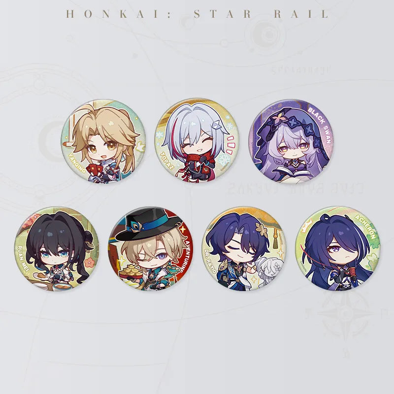 Honkai: Star Rail Happy New Year Series Badges featuring seven characters