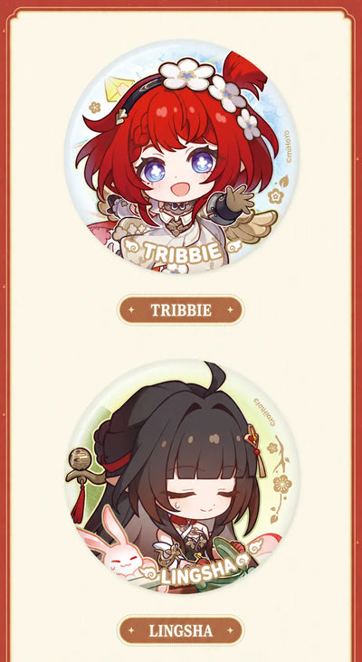 Tribbie and Lingsha chibi badge designs from the Happy New Year Series