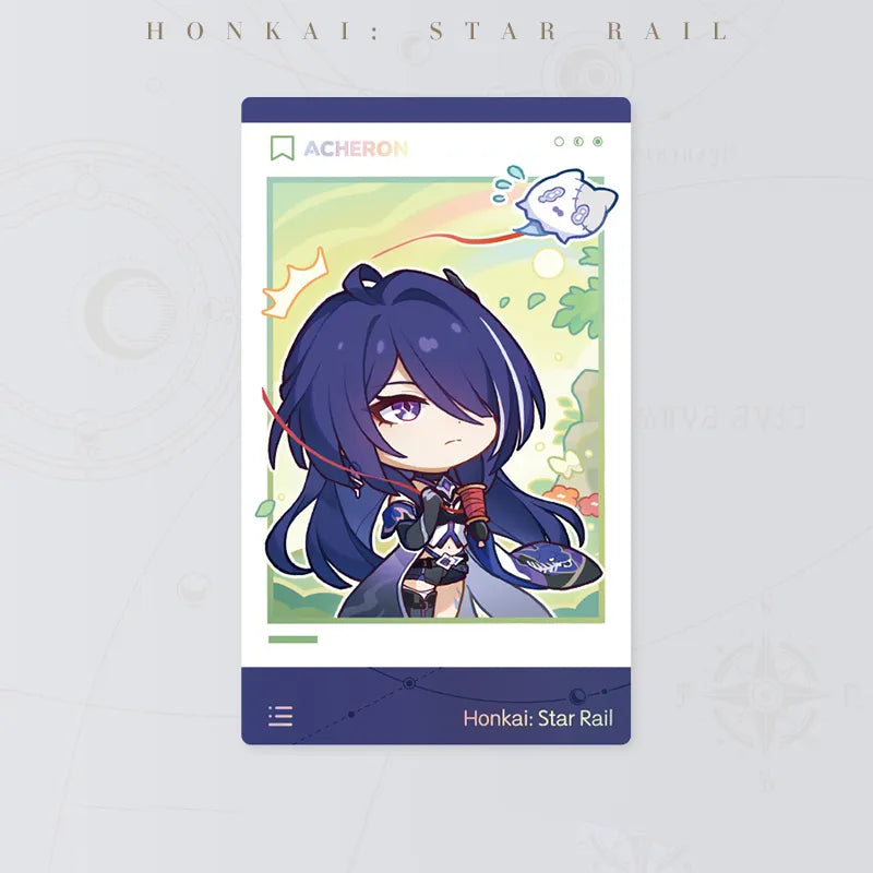 Honkai: Star Rail Happy New Year Series Acheron Card front and back designs