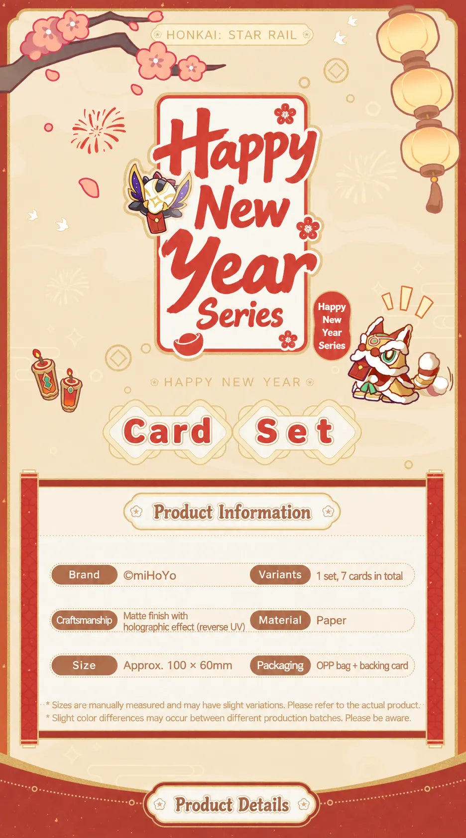 Happy New Year Series Card Set product specifications and festive design