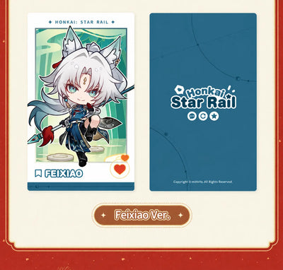 Feixiao character card with front and back designs