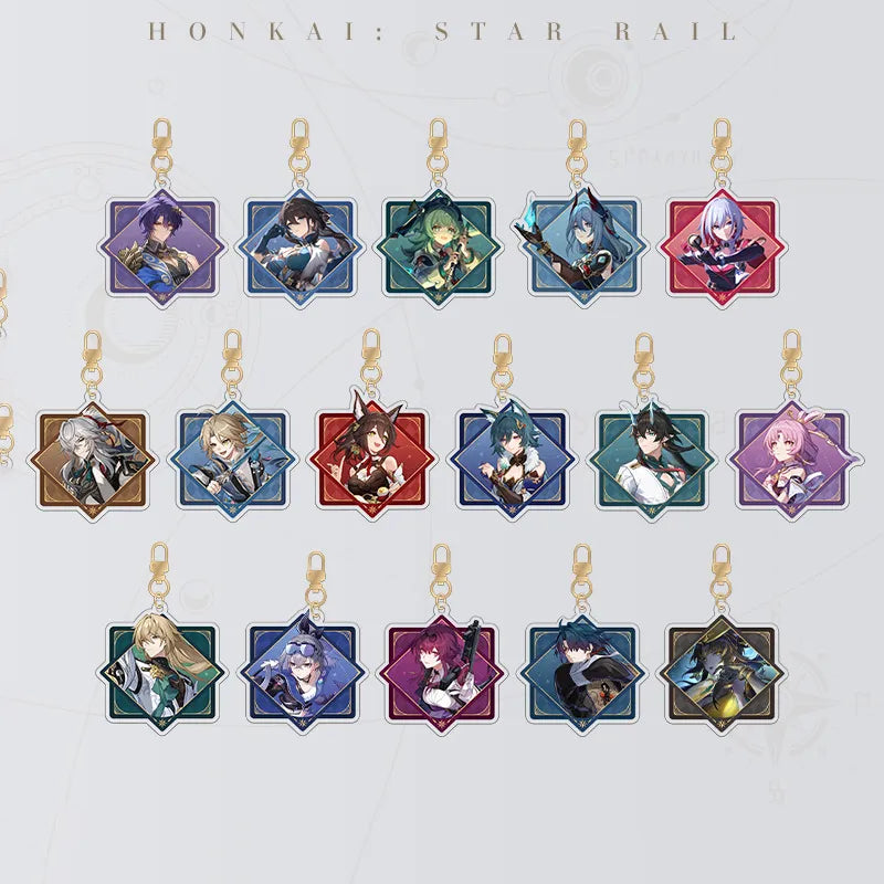 Interstellar Journey Series acrylic charm collection featuring Honkai: Star Rail characters
