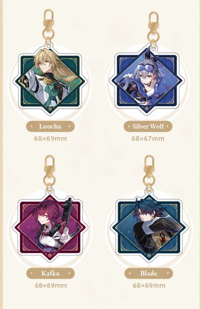 Luocha, Silver Wolf, Kafka and Blade Interstellar Journey Series Acrylic Charms