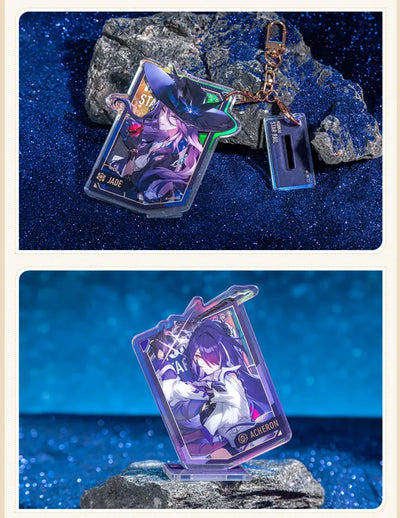 Interstellar Journey Series acrylic charms shown with hanging hardware