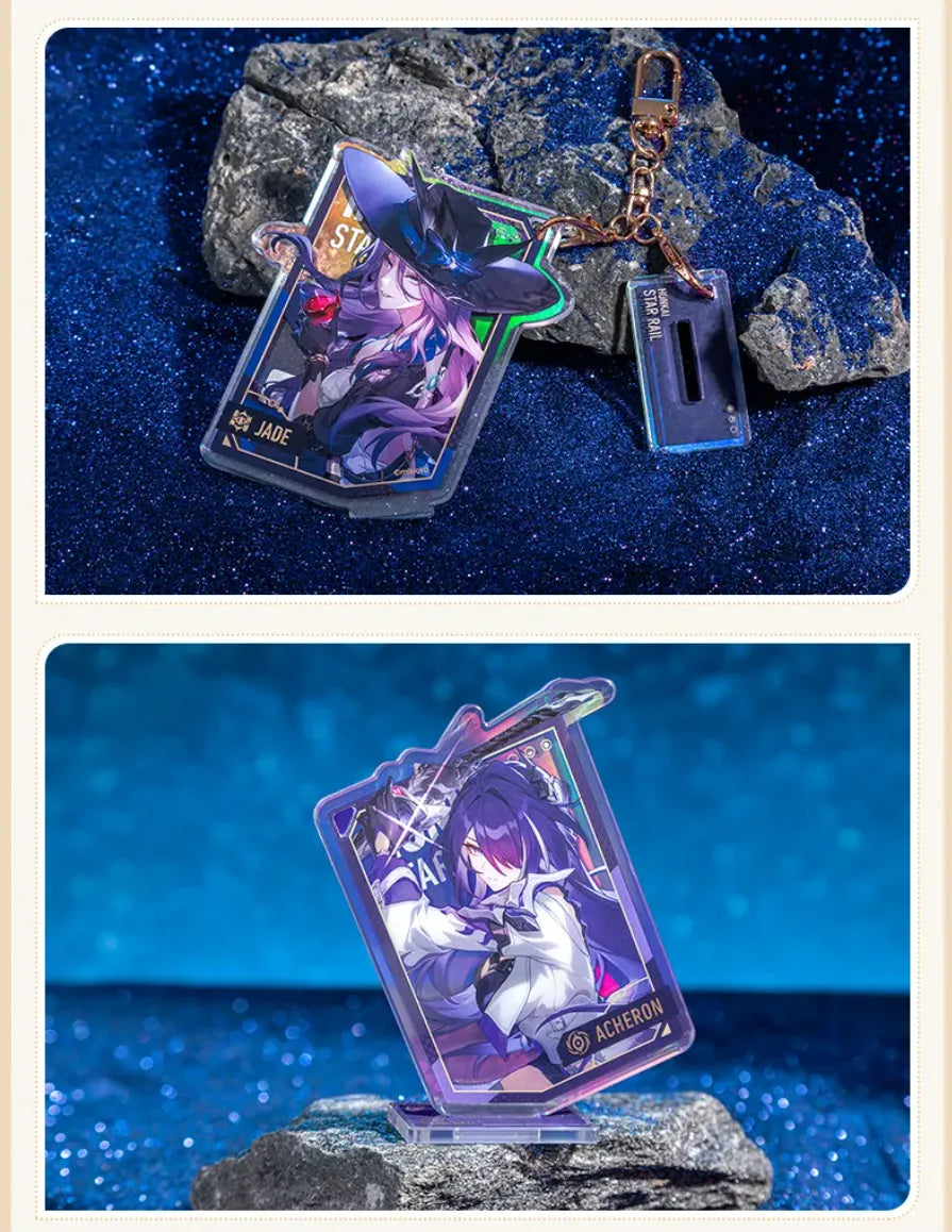 Interstellar Journey Series acrylic charms shown with hanging hardware