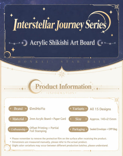 Interstellar Journey Series acrylic shikishi art board materials, dimensions and craftsmanship