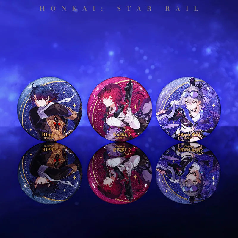 Honkai: Star Rail character badges with shimmering details