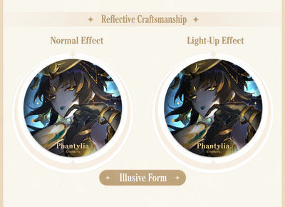 Phantylia badge reflective effect under direct light