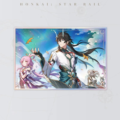 Celestial Eyes Above Mortal Ruins acrylic shikishi art board featuring Dan Heng • Imbibitor Lunae and Fu Xuan