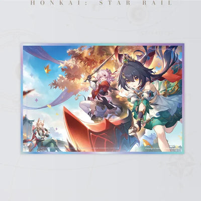 Finest Duel Under the Pristine Blue acrylic shikishi art board featuring Yunli and March 7th: The Hunt
