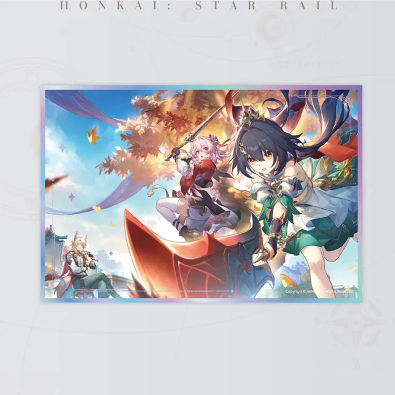 Finest Duel Under the Pristine Blue acrylic shikishi art board featuring Yunli and March 7th: The Hunt