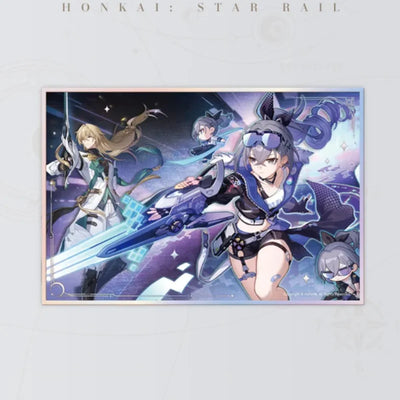 Galactic Roaming acrylic shikishi art board featuring Silver Wolf and Luocha