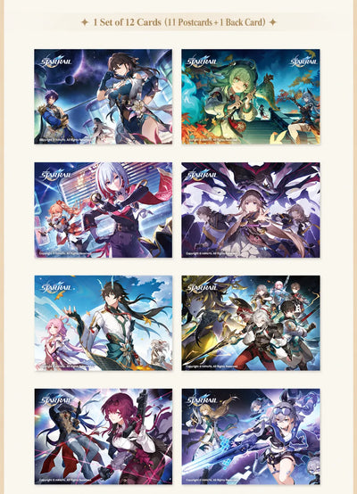Honkai: Star Rail Interstellar Journey Series postcard designs