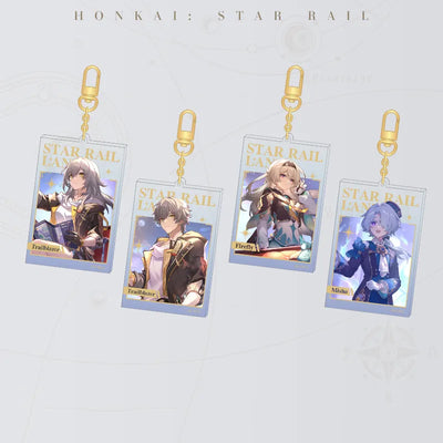 Honkai Star Rail LAND Series acrylic charms featuring Trailblazer, Firefly, and Misha character designs
