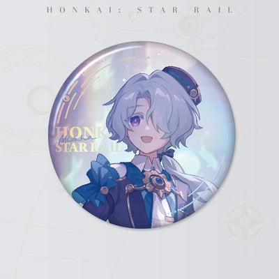 Honkai Star Rail LAND Series Misha tinplate badge featuring character artwork and holographic details