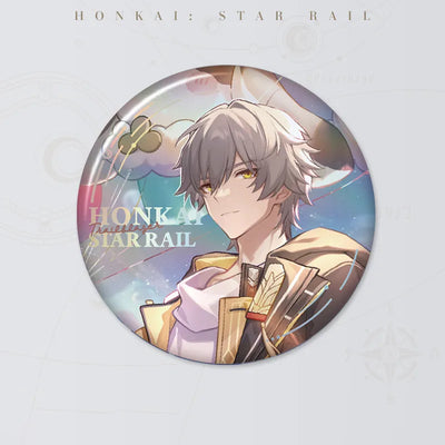 Honkai Star Rail LAND Series Trailblazer Caelus tinplate badge with colorful character artwork