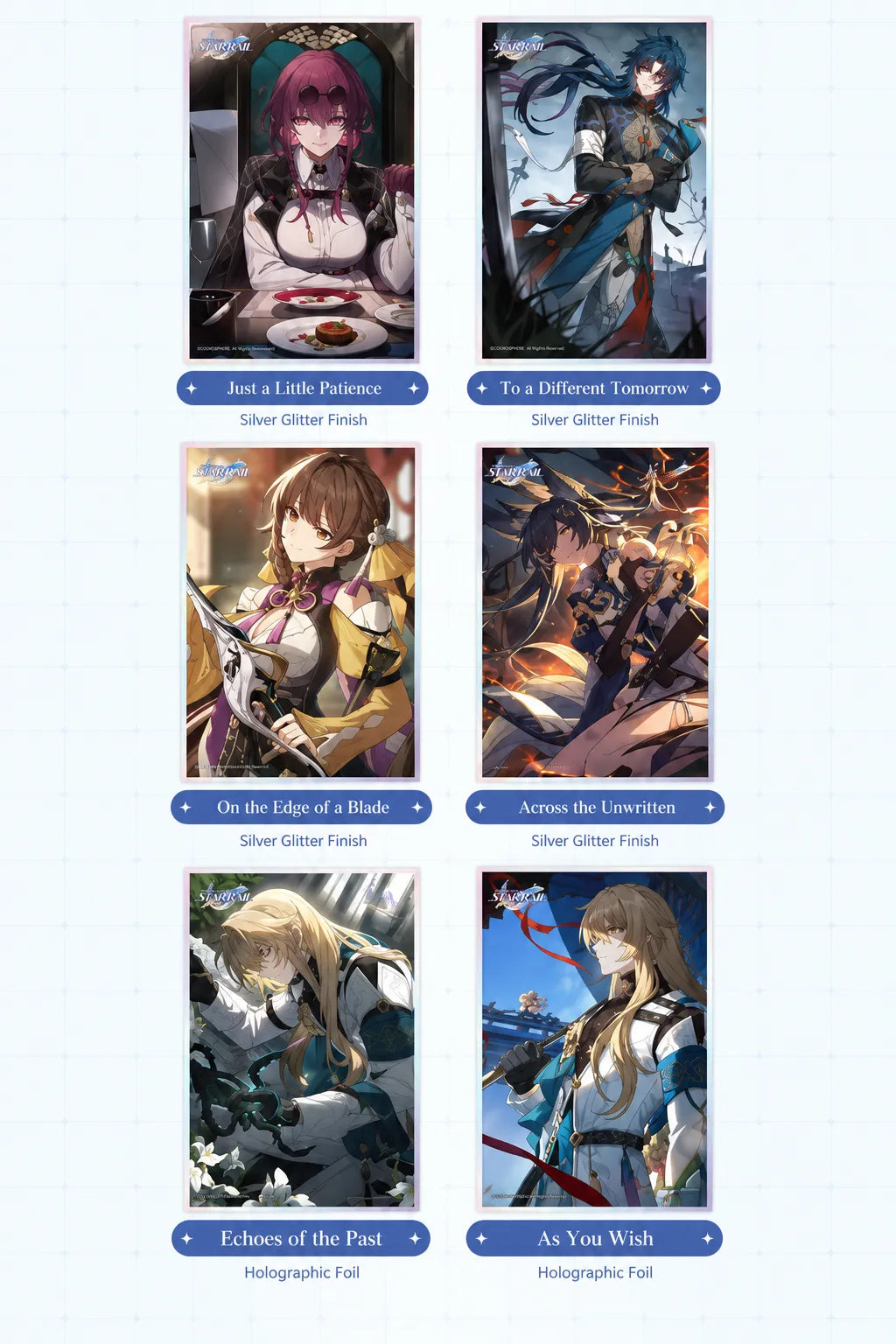 Honkai: Star Rail Light Cone Series Acrylic Shikishi Art Board designs