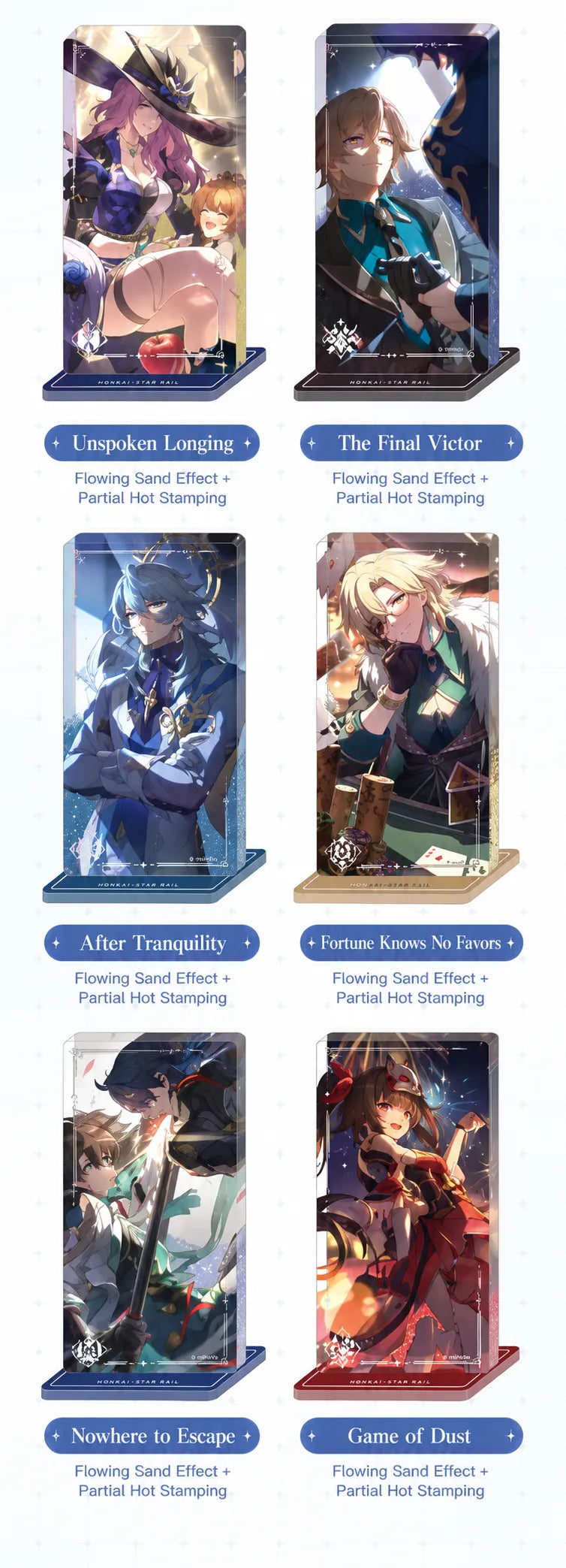 Honkai: Star Rail Light Cone Series acrylic standee artwork and finish details