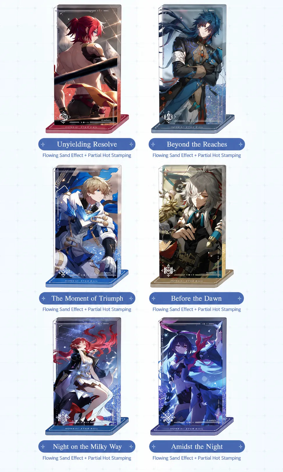Honkai: Star Rail Light Cone Series Flowing Sand Acrylic Standees display details