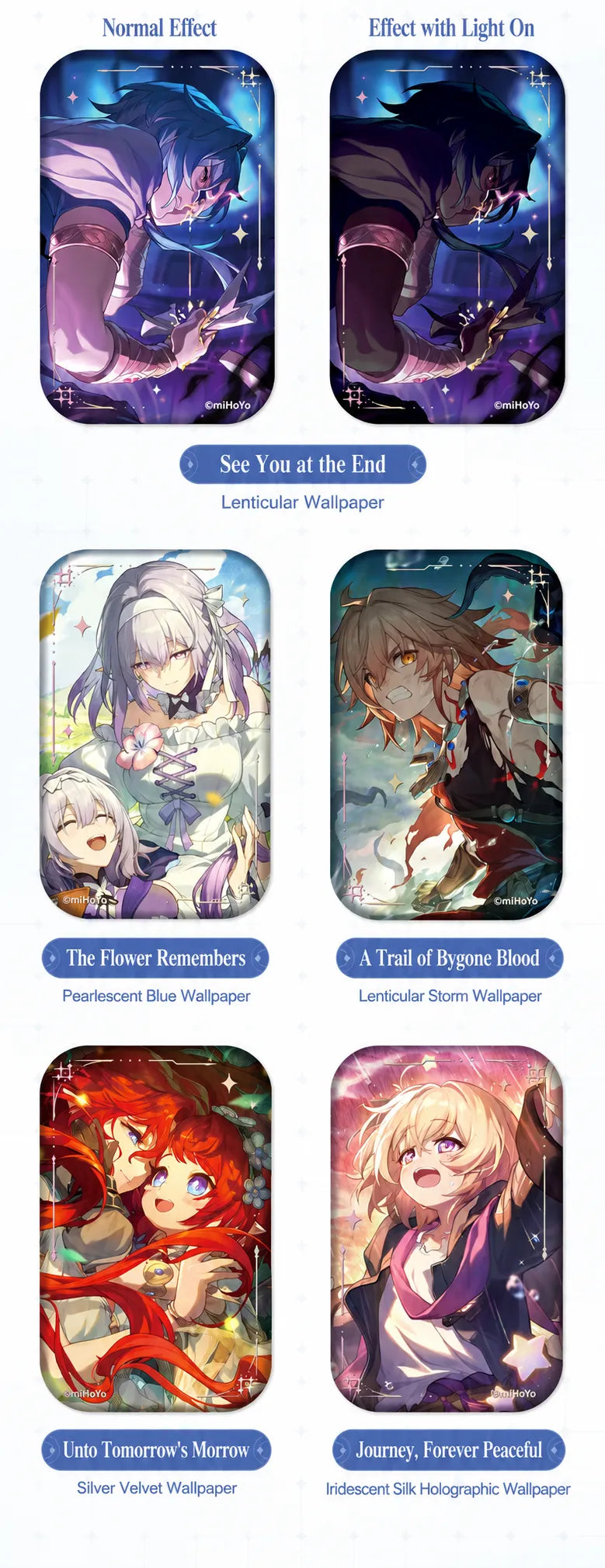 Honkai: Star Rail Light Cone badge designs featuring Firefly and other characters