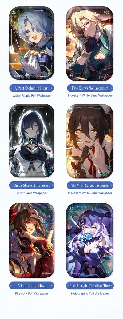 Honkai: Star Rail Light Cone badge designs featuring Silver Wolf and Dan Heng