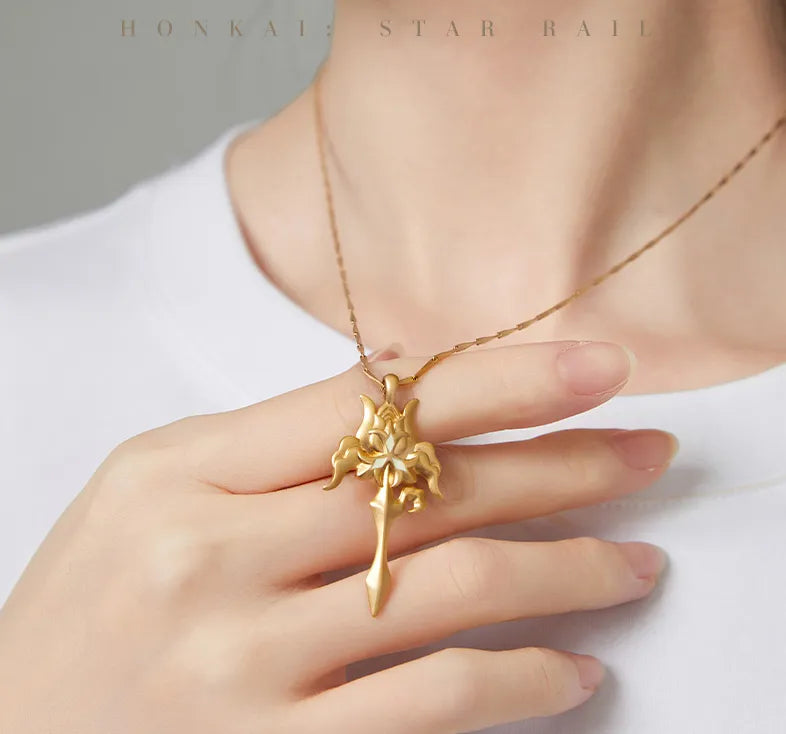 Honkai Star Rail Luocha floral pendant necklace product showcase